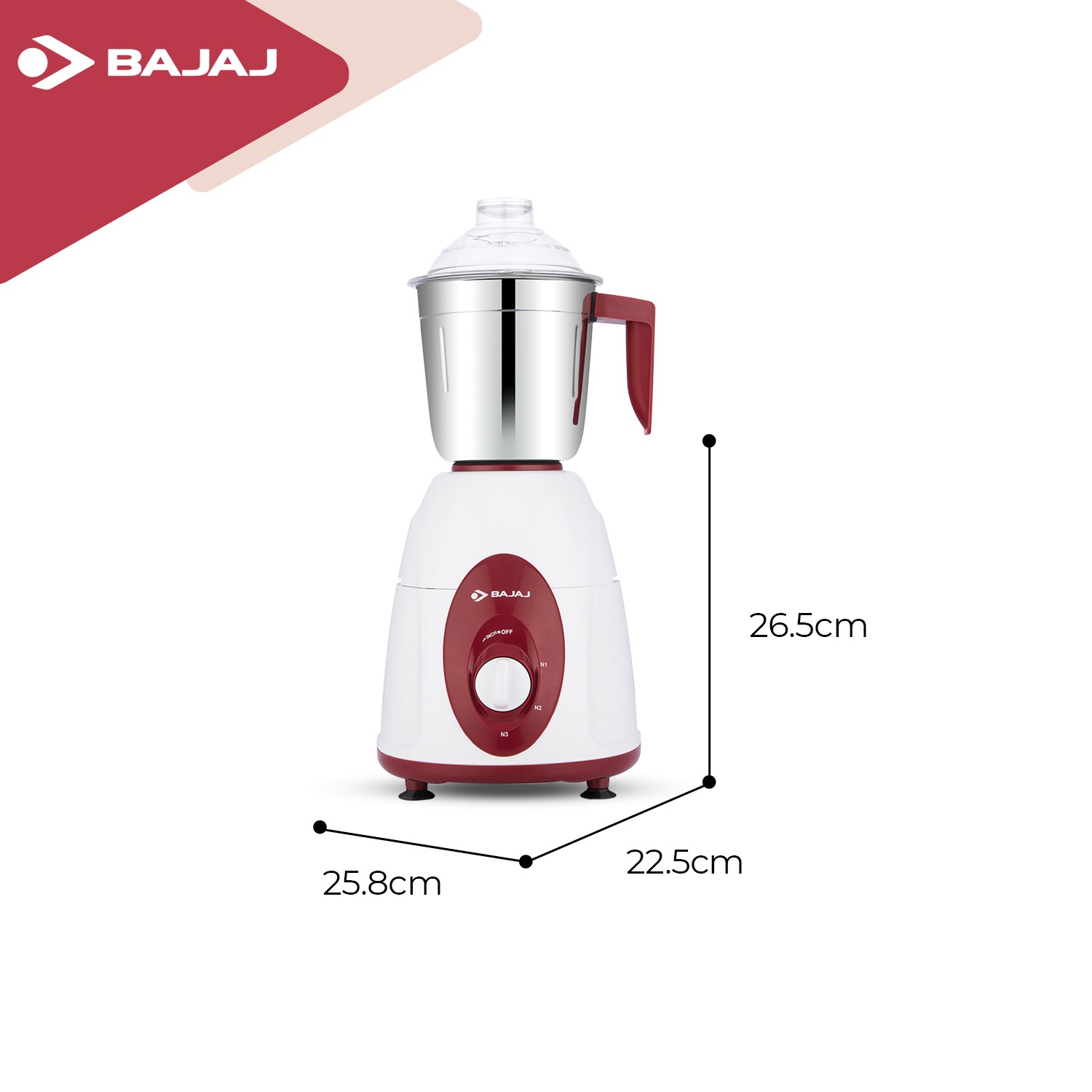 Bajaj Classic Indian Mixer Grinder, 600W, Stainless Steel Ja