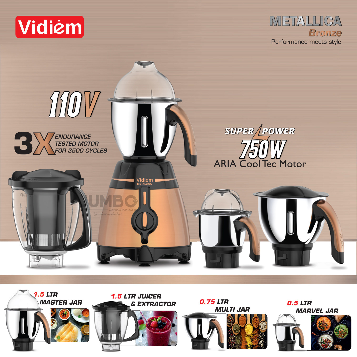 vidiem-metallica-bronze-750w-110v-stainless-steel-jars-indian-mixer-grinder-with-almond-nut-milk-spice-coffee-grinder-jar-for-use-in-canada-usa2