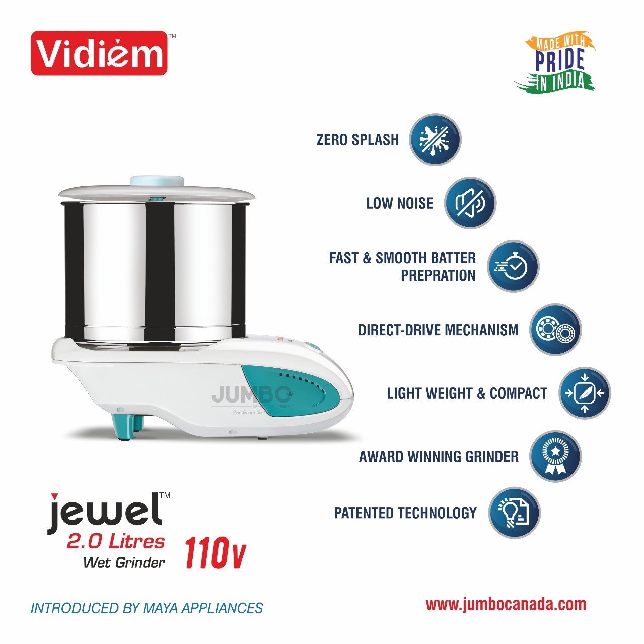 vidiem-jewel-st-2-liter-wet-grinder-stainless-steel-drum-stone-rollers-110-v-with-its-motor-rpm-1440-and-drum-rpm-1502